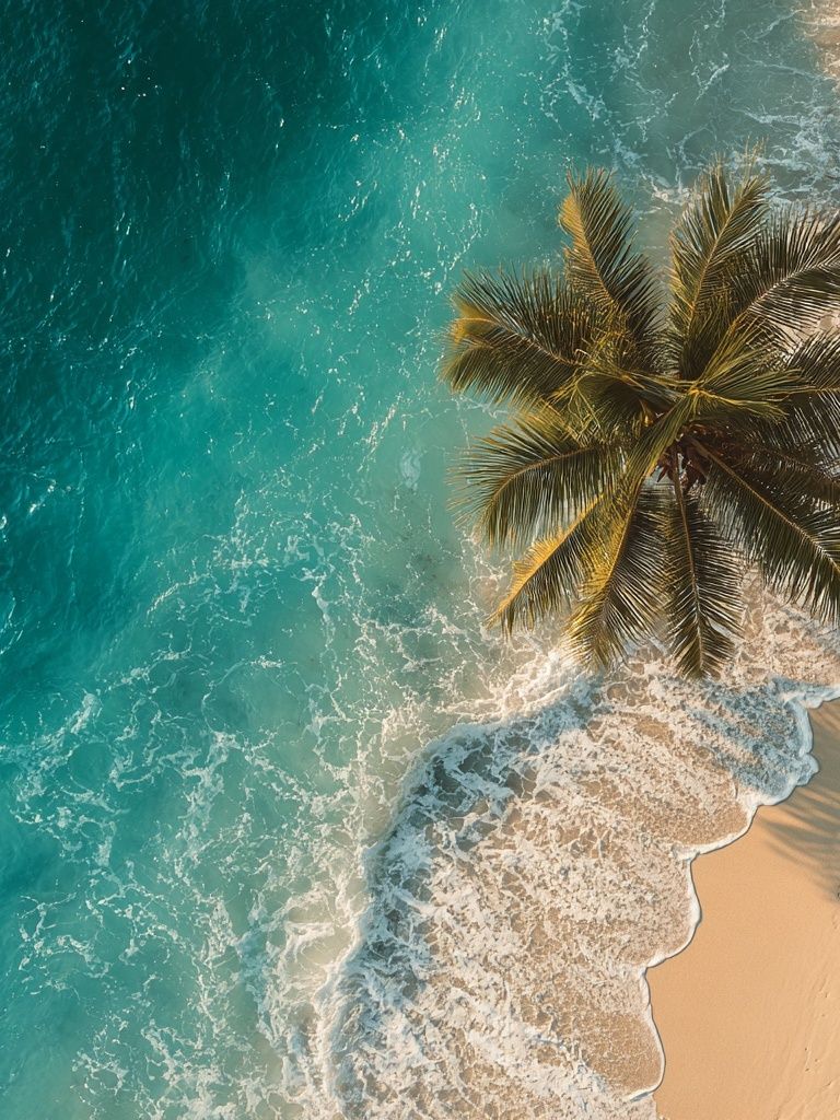 Tropical Shoreline Aerial Photography Poster. poster — photography art