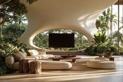 Tropical Modern Living Room Print.