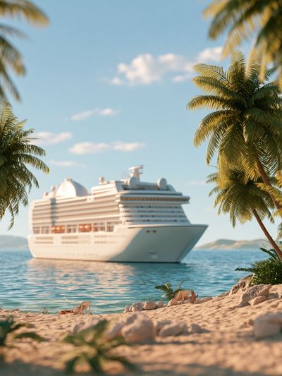 Tropical Cruise Ship Photography Poster. poster