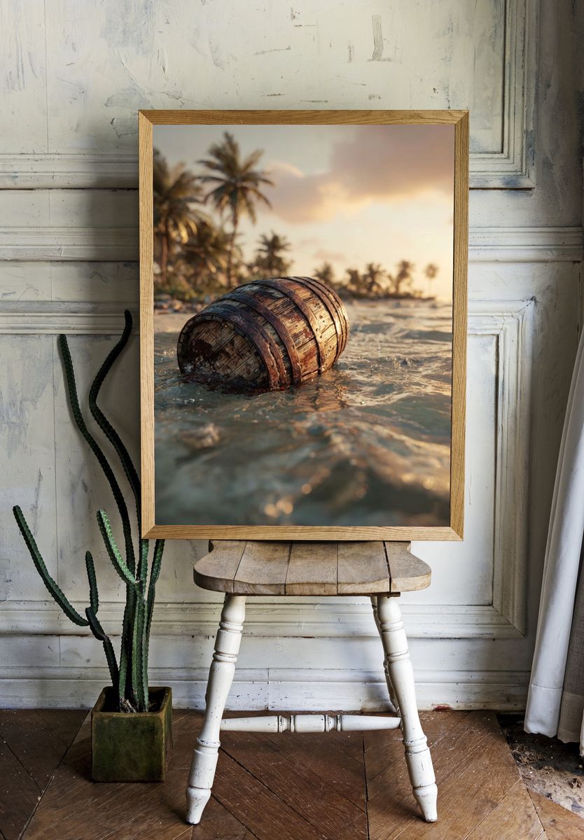 Tropical Drift Barrel Photography Poster. — room view 1
