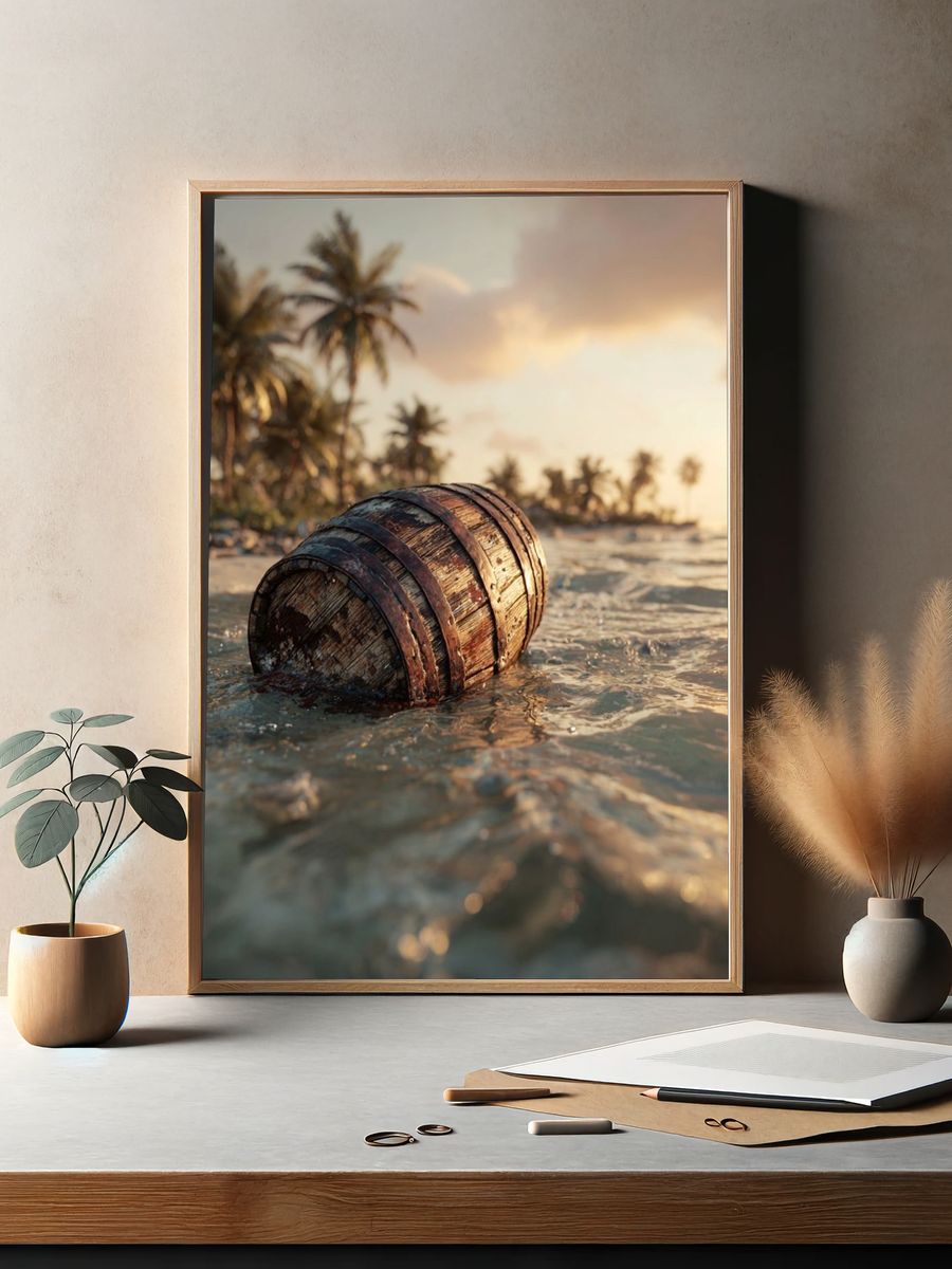 Tropical Drift Barrel Photography Poster. — room view 2