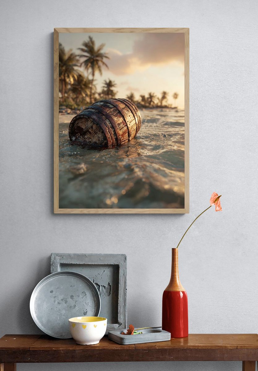 Tropical Drift Barrel Photography Poster. — room view 3