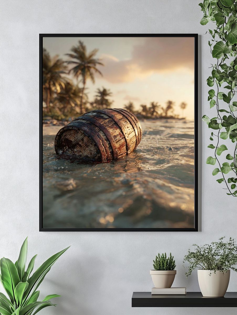 Tropical Drift Barrel Photography Poster. — room view 4