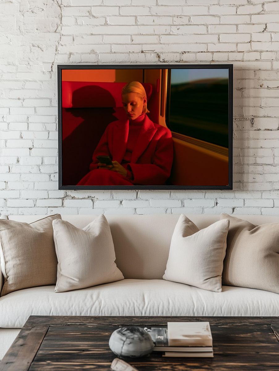 Train Passenger Portrait Poster. room preview
