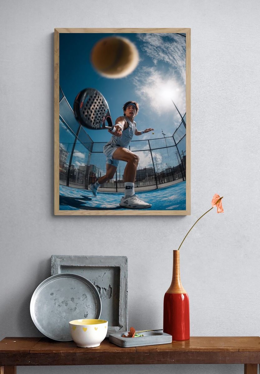 Tennis Player Action Shot Poster. — room view 3