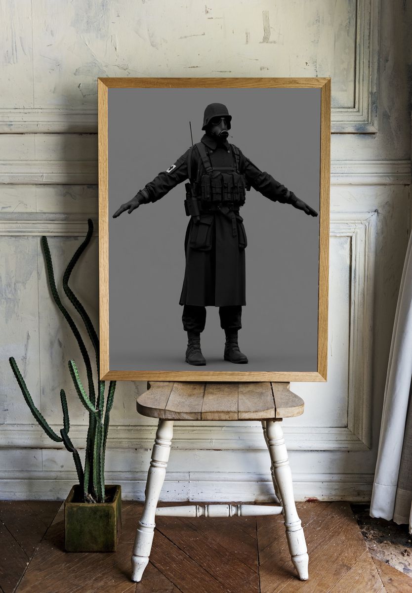 Tactical Soldier Portrait Print. room preview