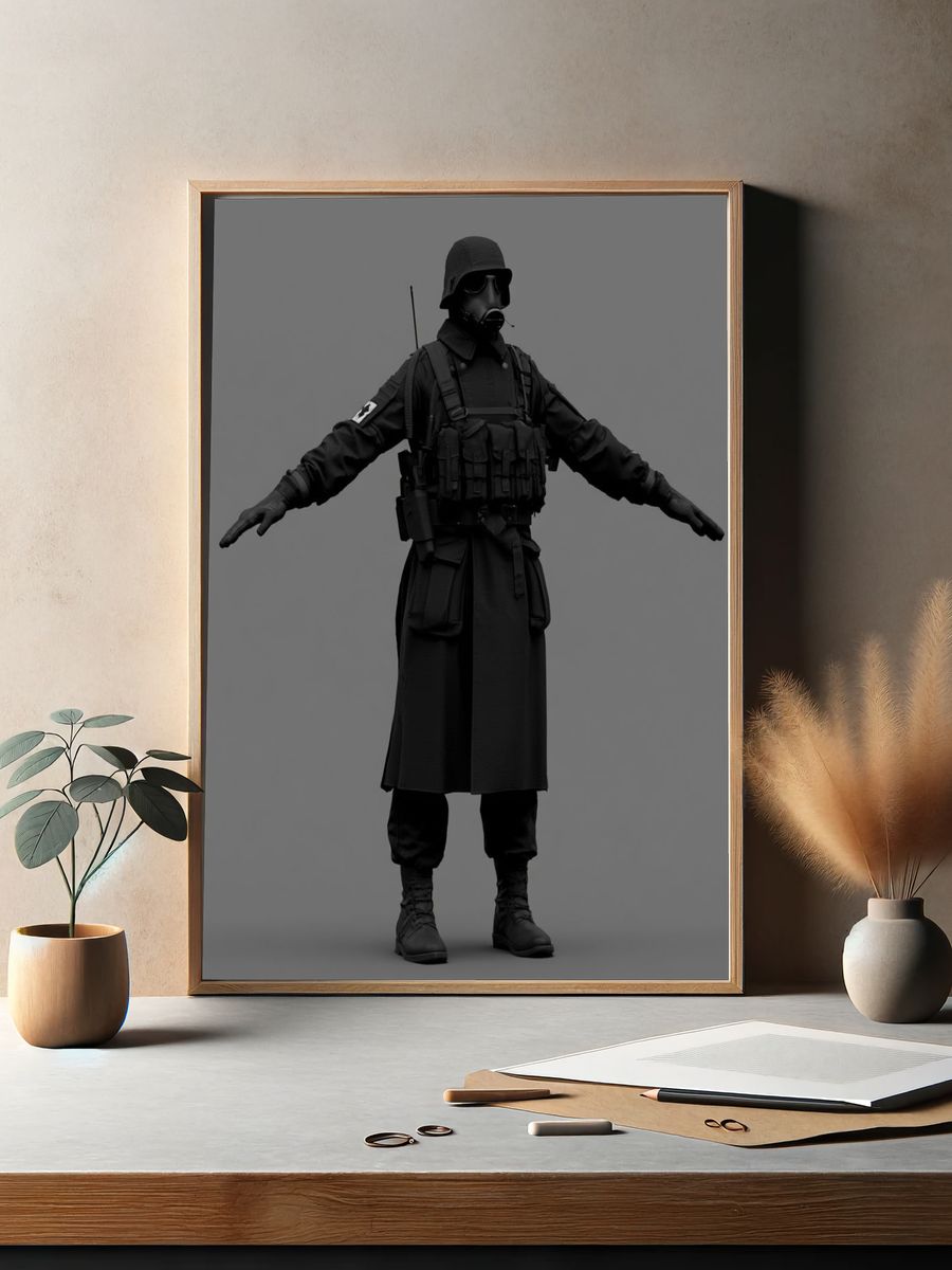 Tactical Soldier Portrait Print. — room view 2