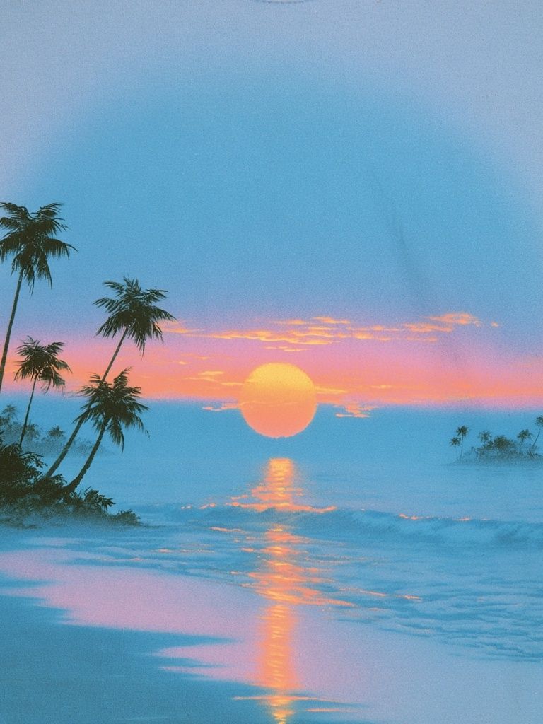 Tropical Sunset Beach Photography Poster. poster detail
