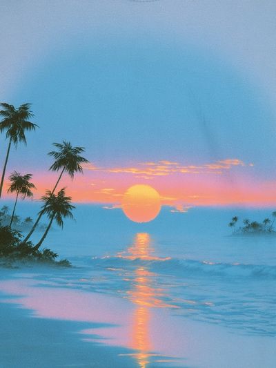 Tropical Sunset Beach Photography Poster. poster