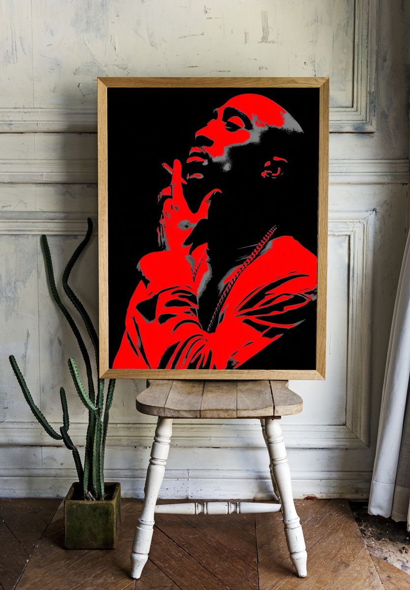 Tupac Shakur — Pop Art Print. — room view 1