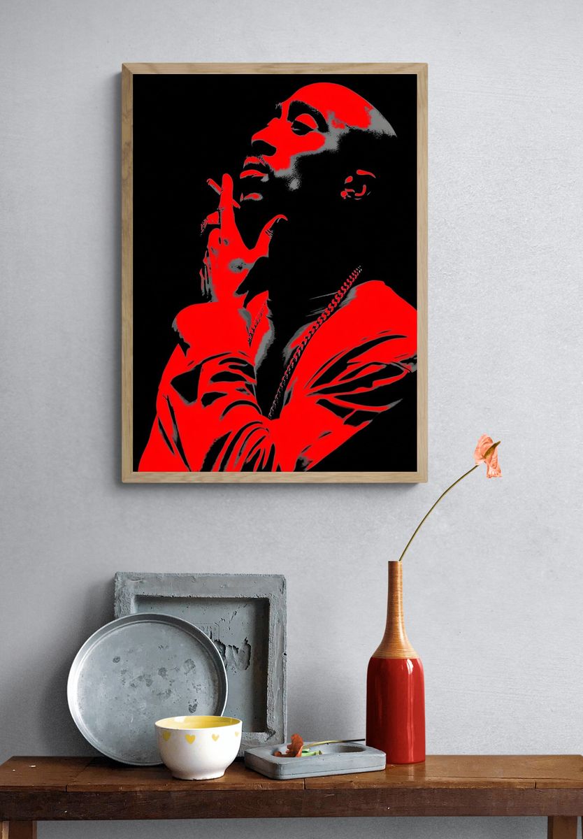 Tupac Shakur — Pop Art Print. — room view 3