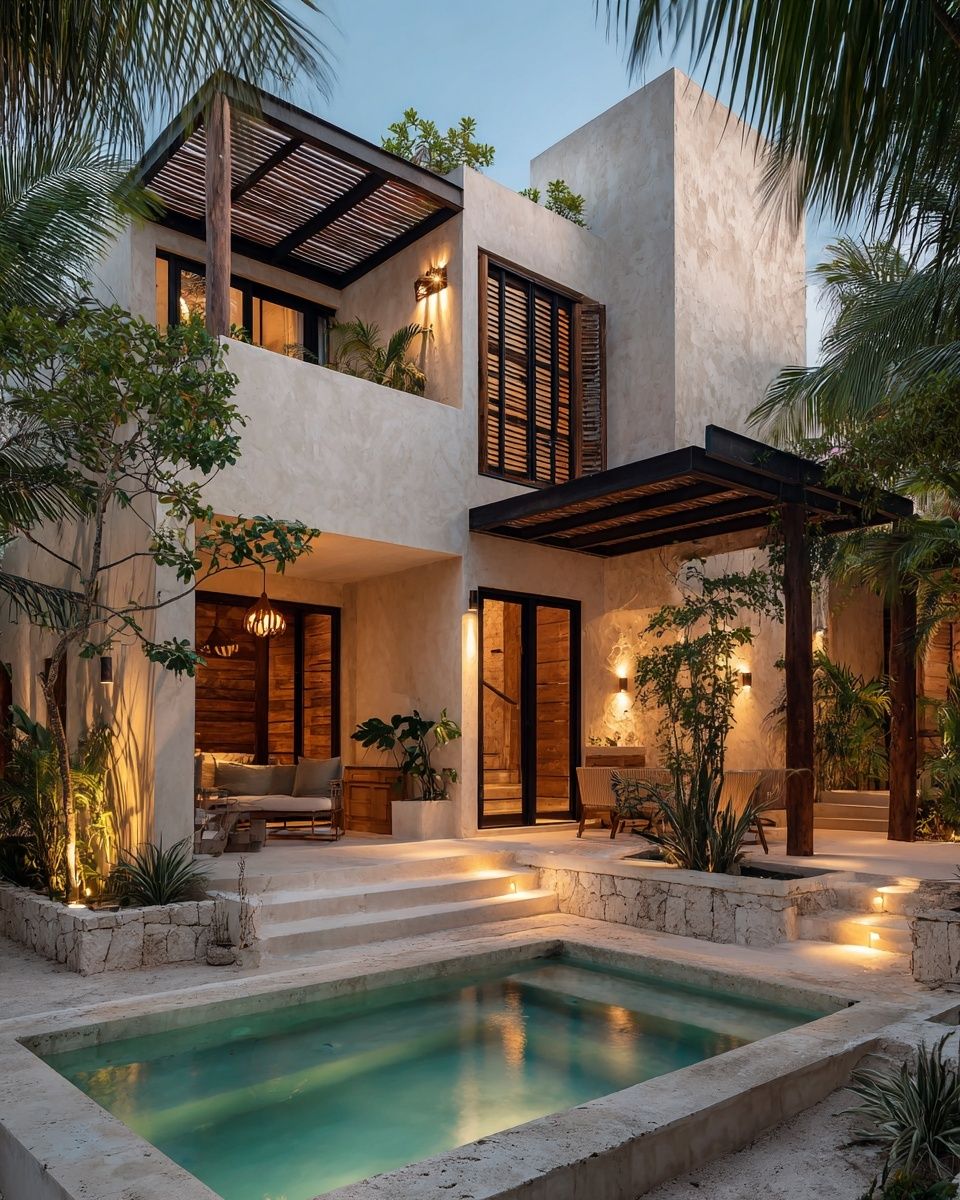 Modern Tropical Villa — Architecture Print. poster — architecture art