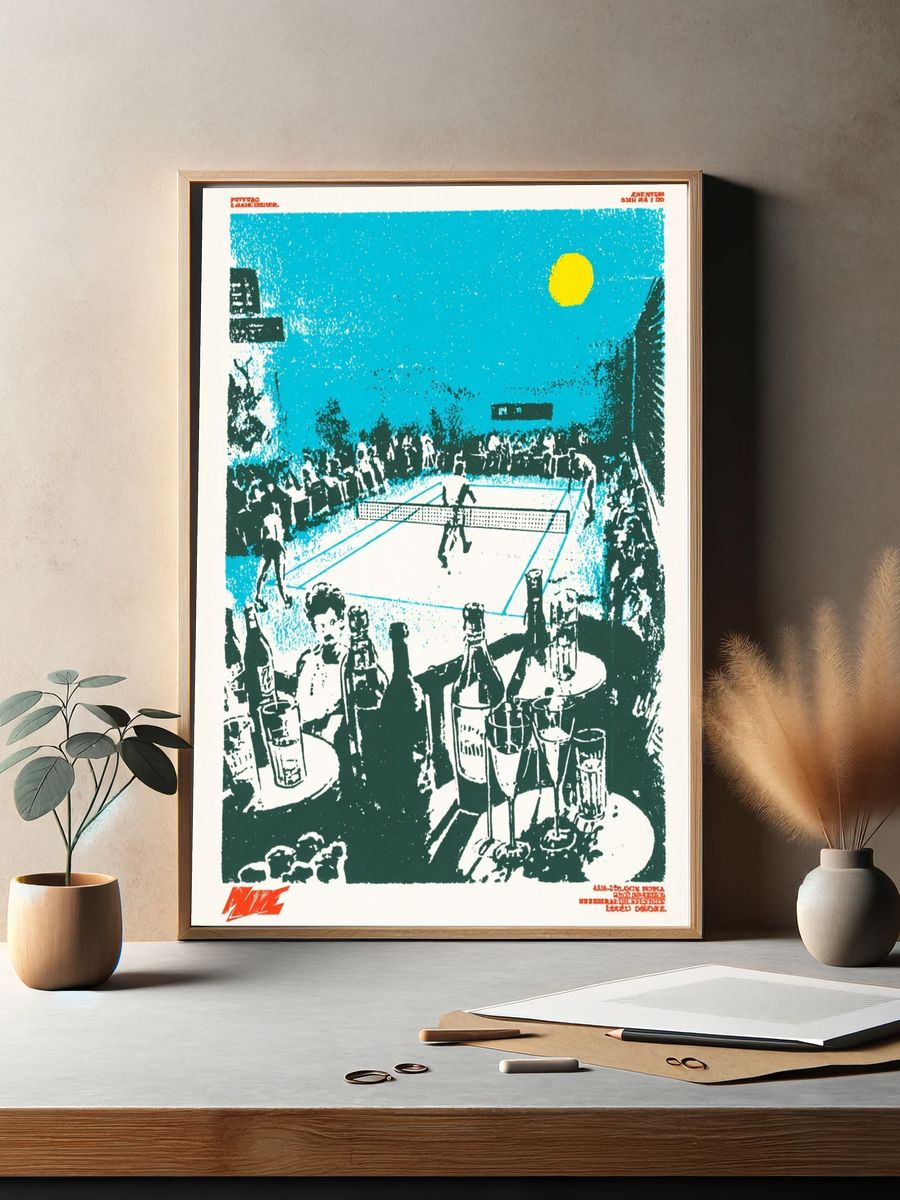 Tennis Match — Vintage Print. — room view 2
