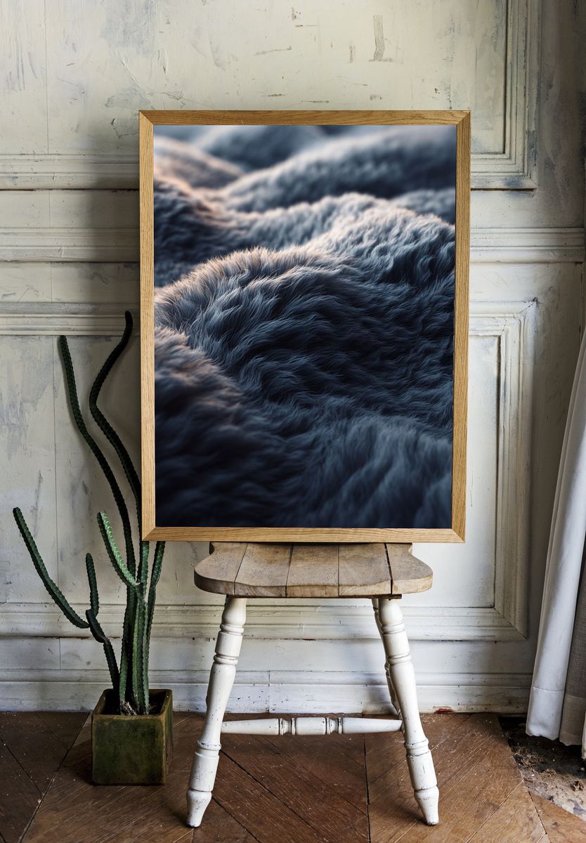 Textured Waves — Abstract Print. — room view 1