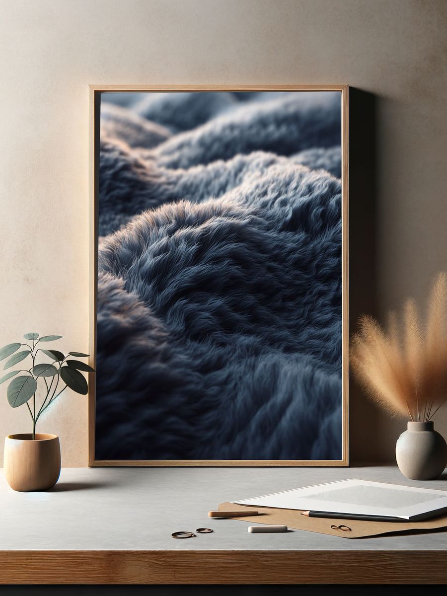 Textured Waves — Abstract Print. — room view 2