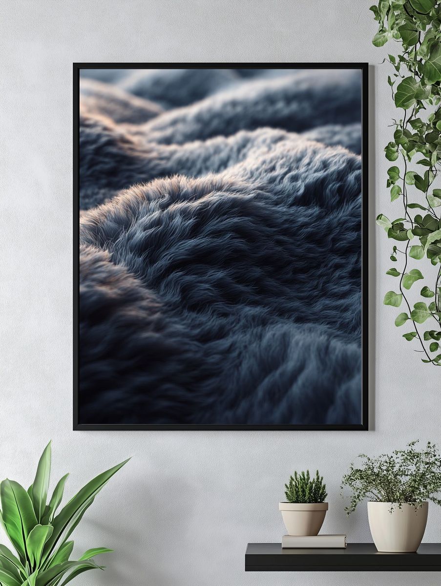 Textured Waves — Abstract Print. — room view 4