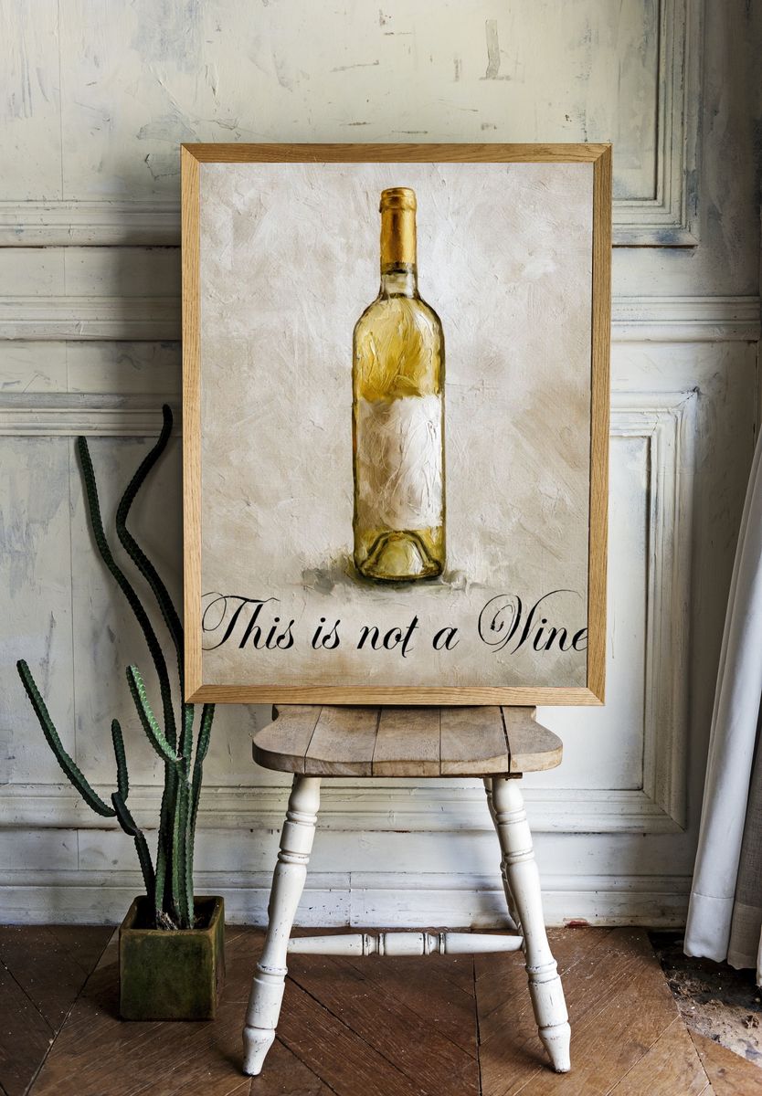 This Is Not a Wine Typography Poster. room preview