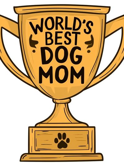 World's Best Dog Mom Typography Poster.