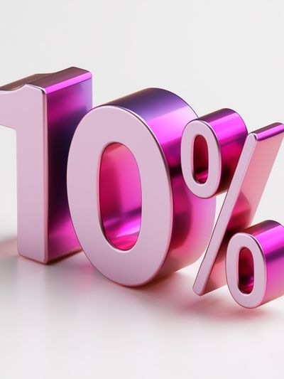 10% Pink 3D Typography Poster. poster