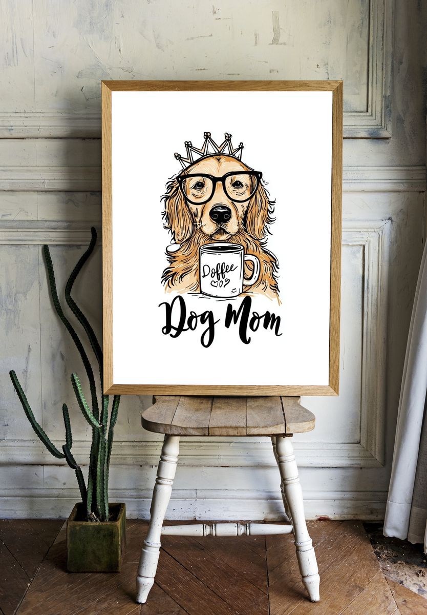 Dog Mom Typography Poster. room preview