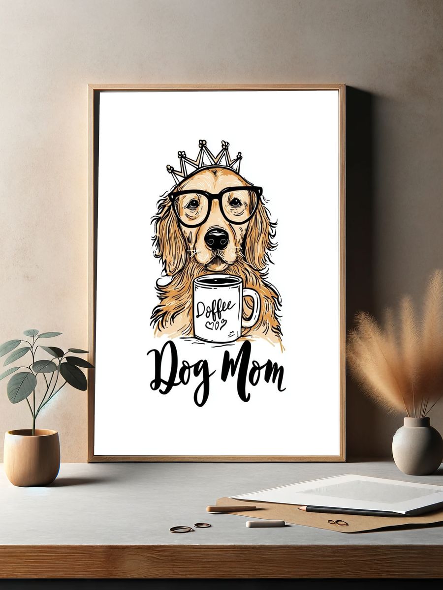 Dog Mom Typography Poster. — room view 2