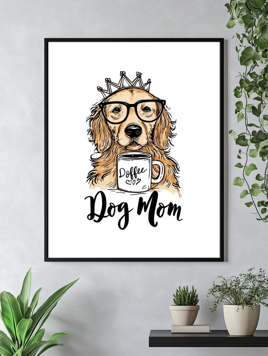 Dog Mom Typography Poster. — room view 4