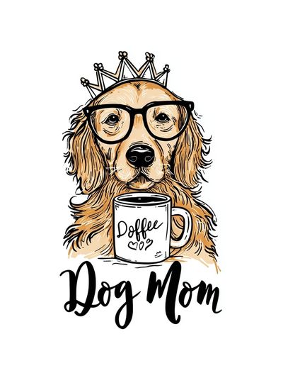 Dog Mom Typography Poster.