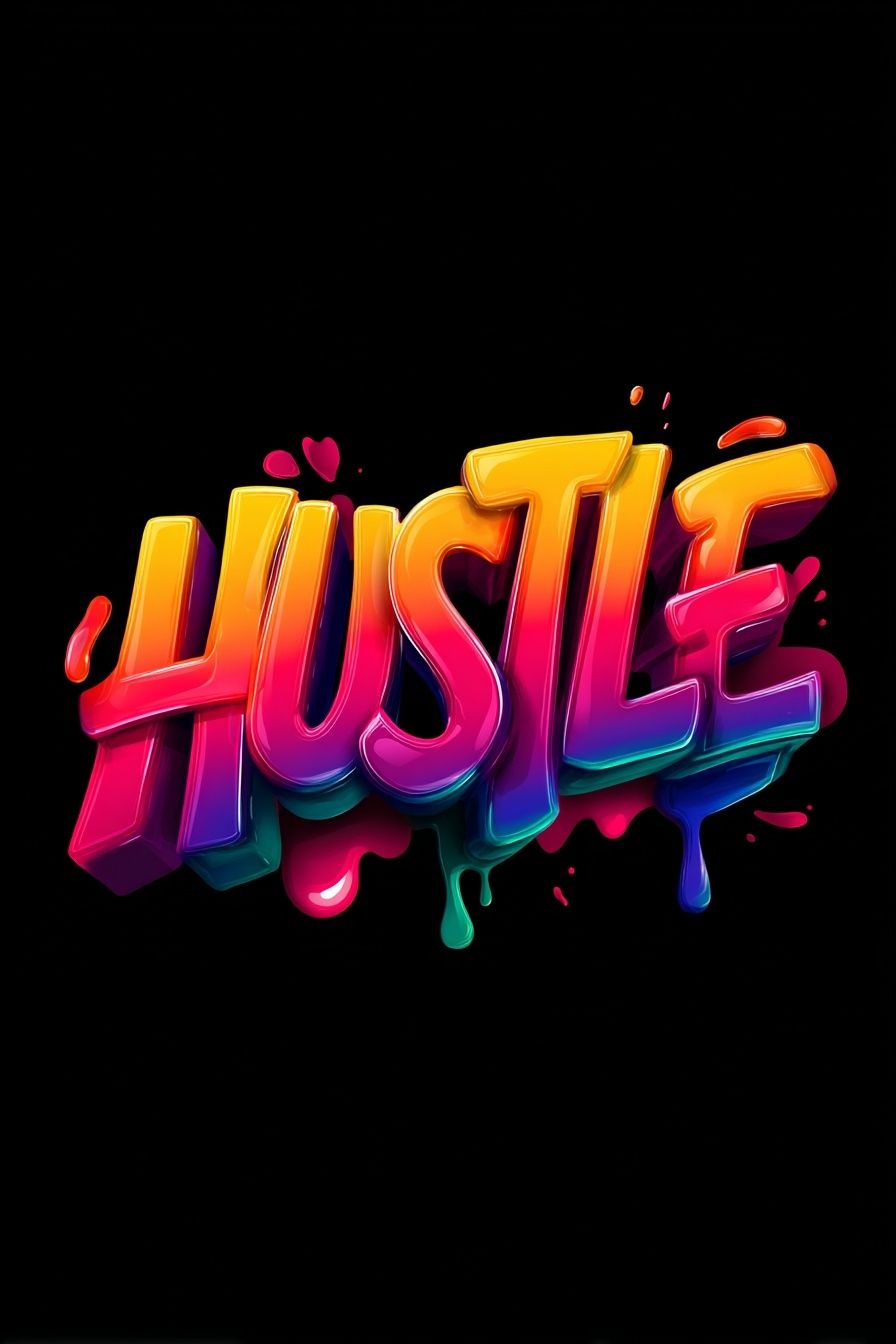 Hustle — Typography Print. poster — typography art