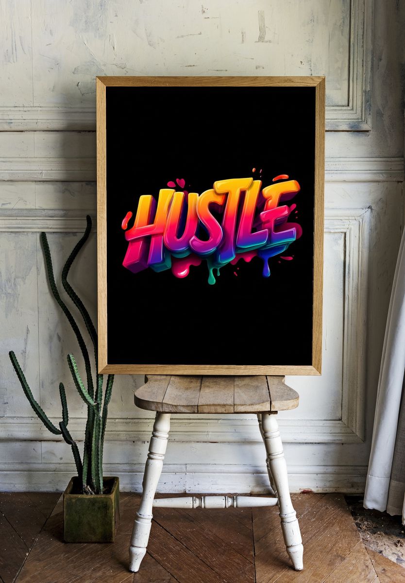 Hustle — Typography Print room preview