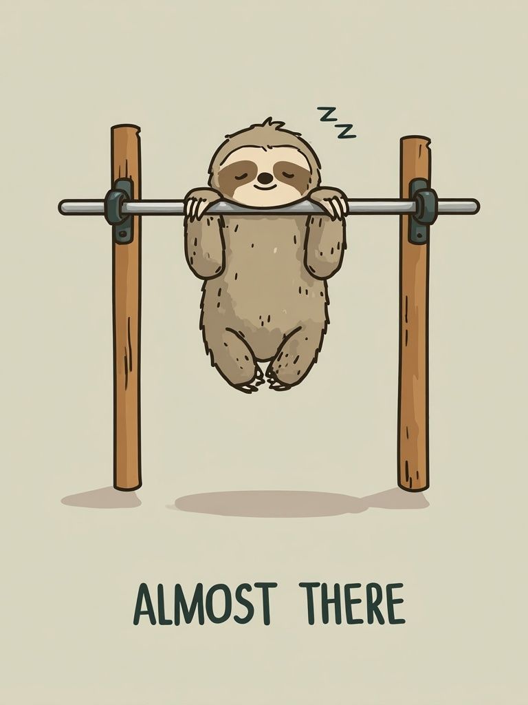 Almost There Sloth Typography Poster. poster detail