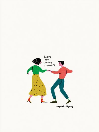 Wedding Anniversary Couple Typography Print.