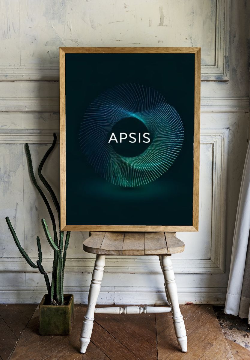Apsis Abstract Typography Poster. room preview