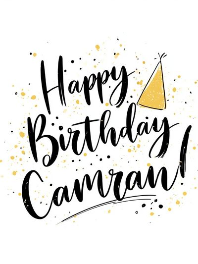Happy Birthday Calligraphy Poster.