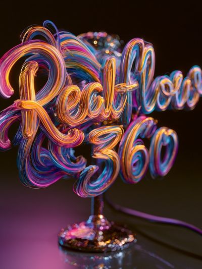 Neon Retro 360 Typography Poster.