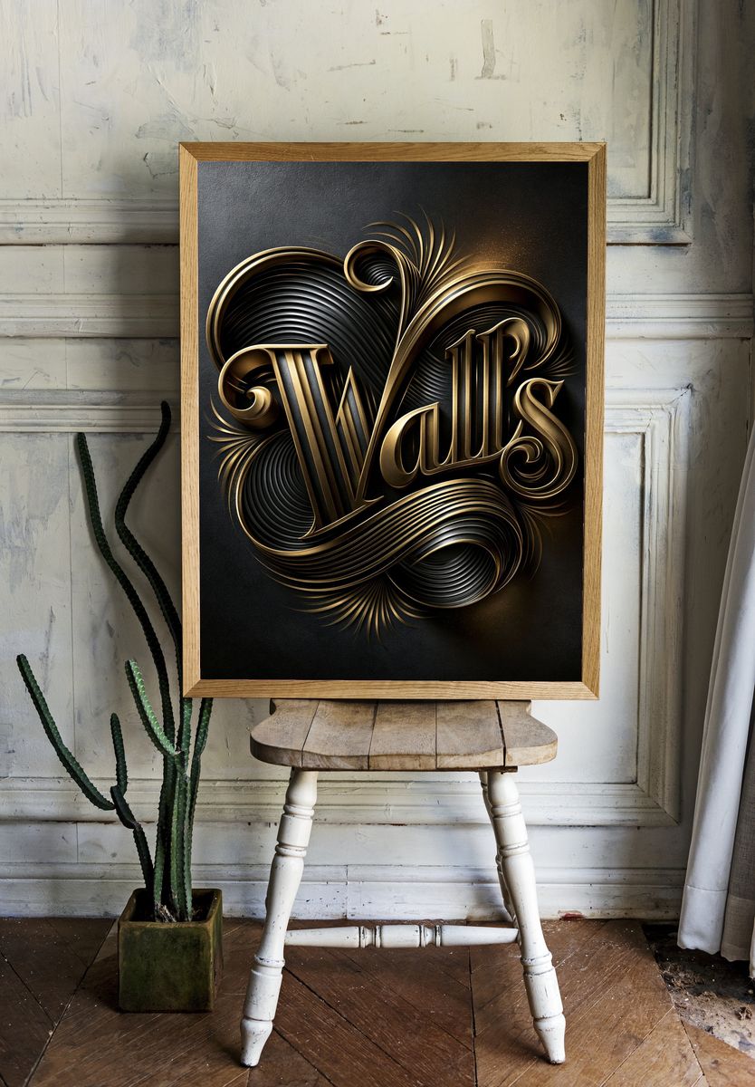 Valls Art Deco Typography Poster. room preview