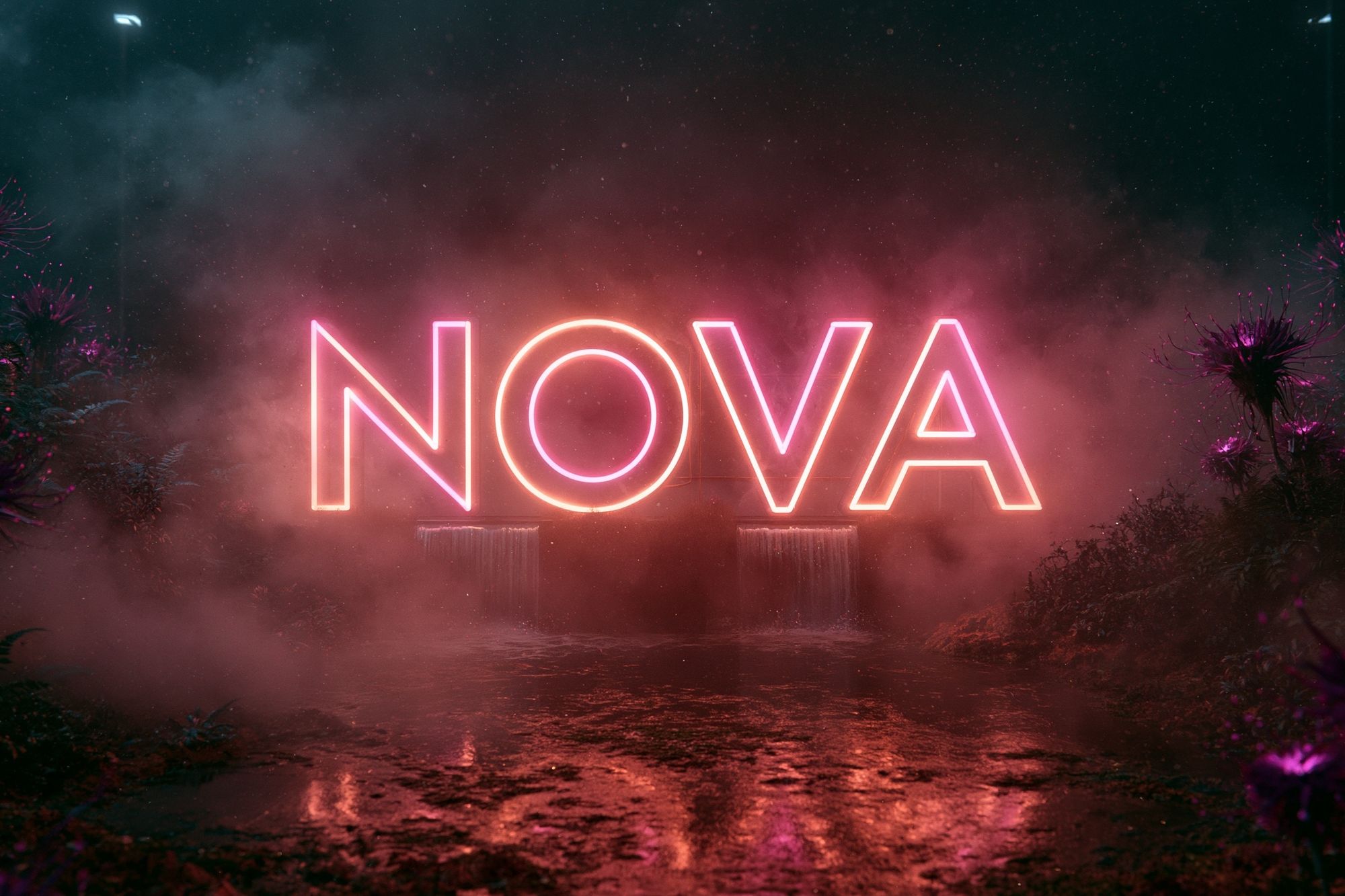 Nova Neon Typography Poster. poster detail