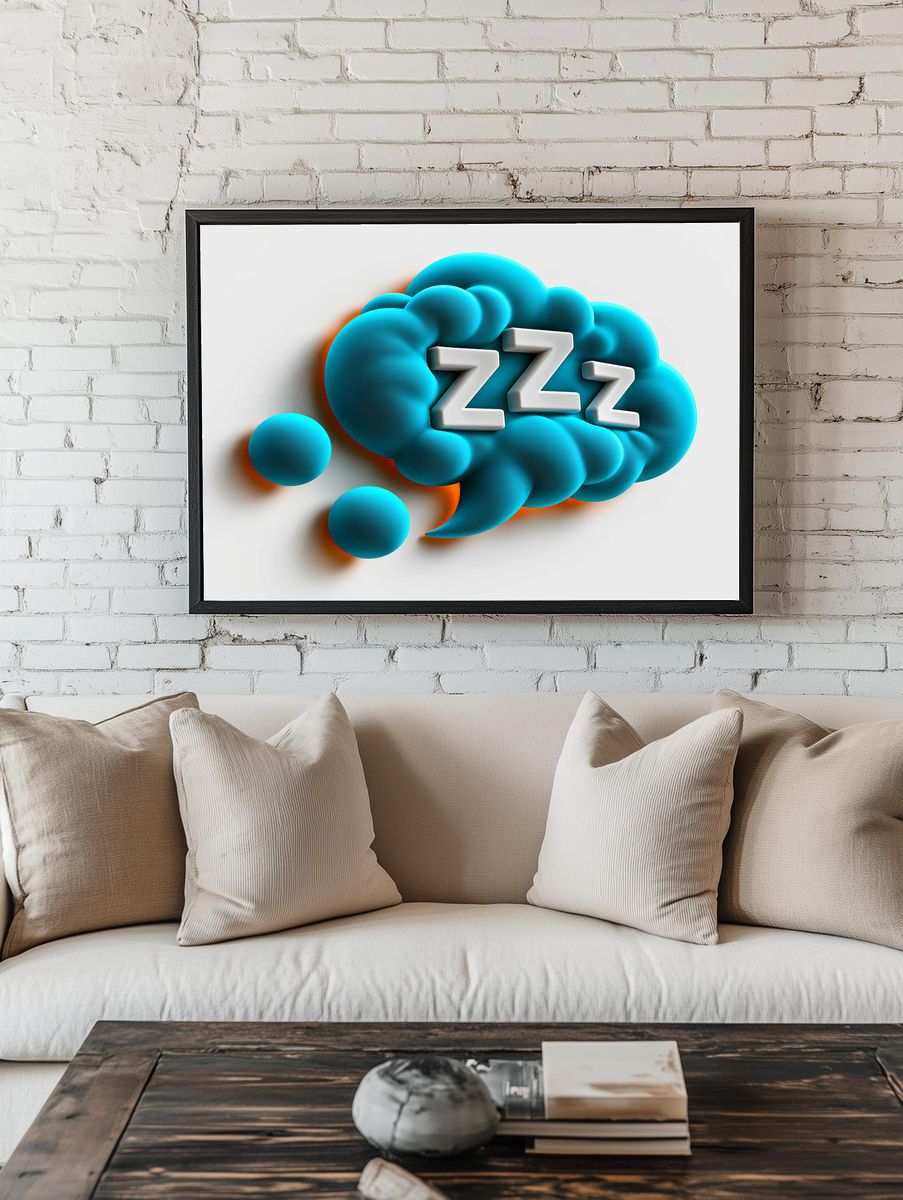 Sleepy Zzz Abstract Poster. room preview