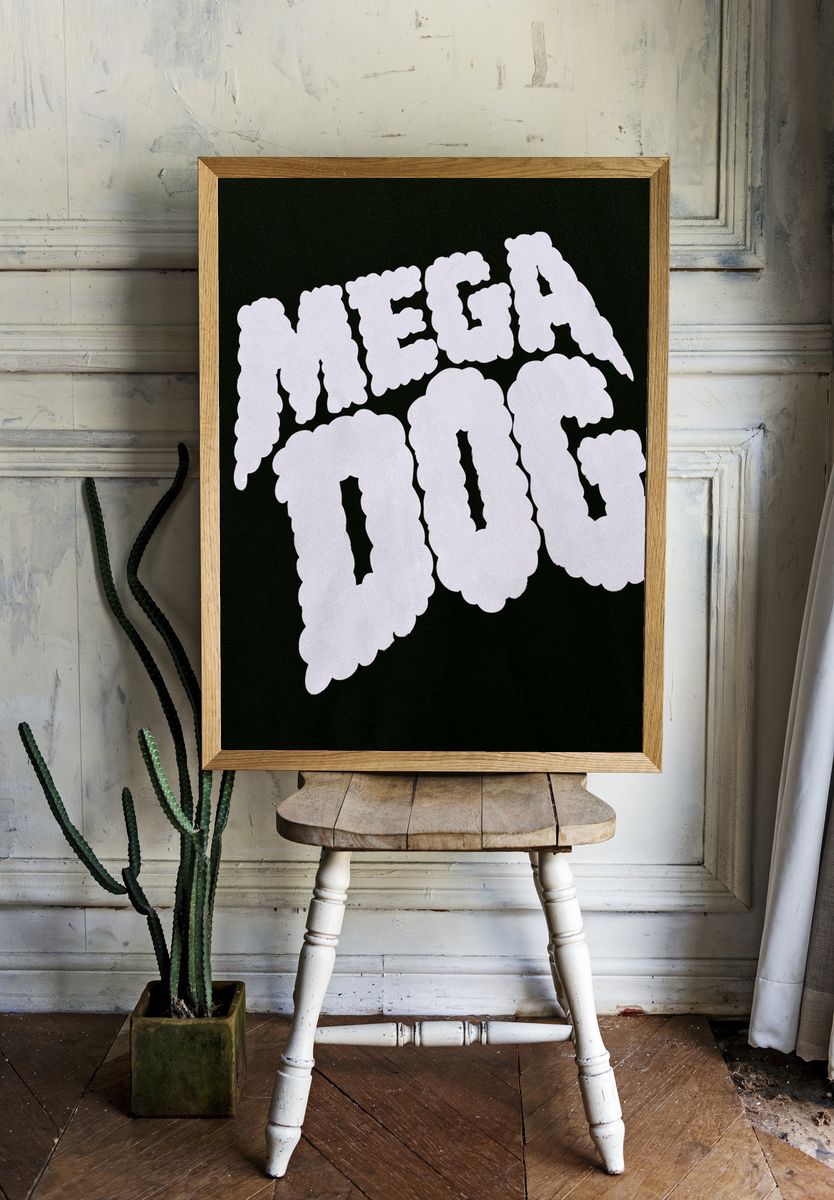 Mega Dog Typography Poster. room preview