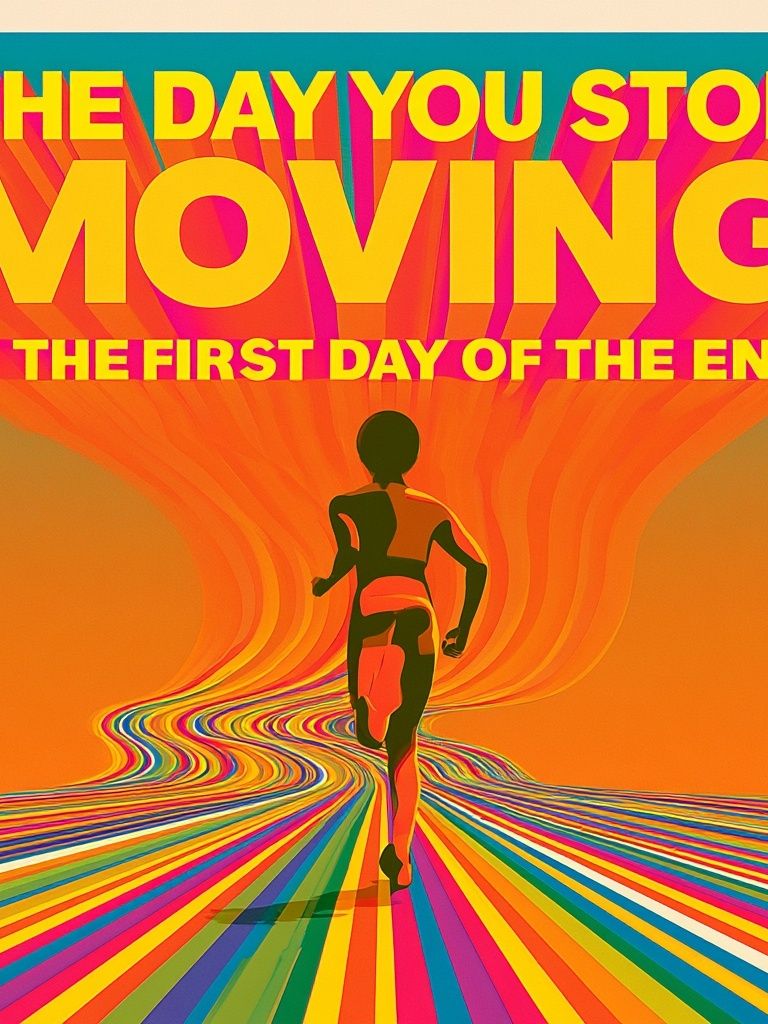 The Day You Stop Moving Typography Poster. poster detail