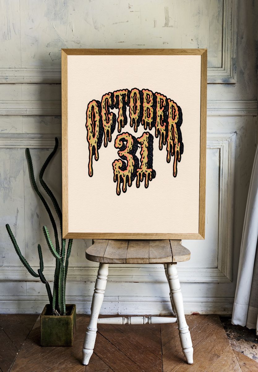 Drippy 31 Typography Poster. room preview