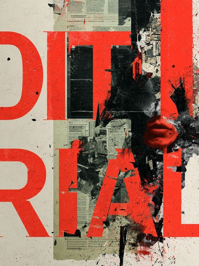 Editorial Collage Typography Poster. poster detail
