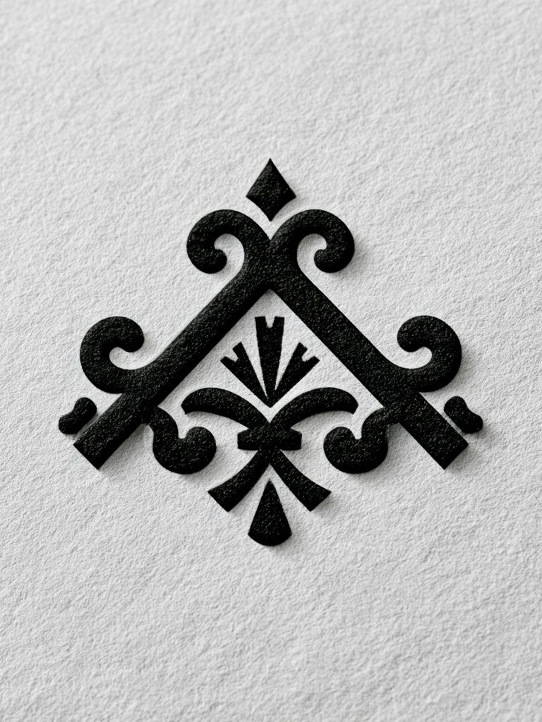 Ornamental Black Emblem Typography Poster. poster detail