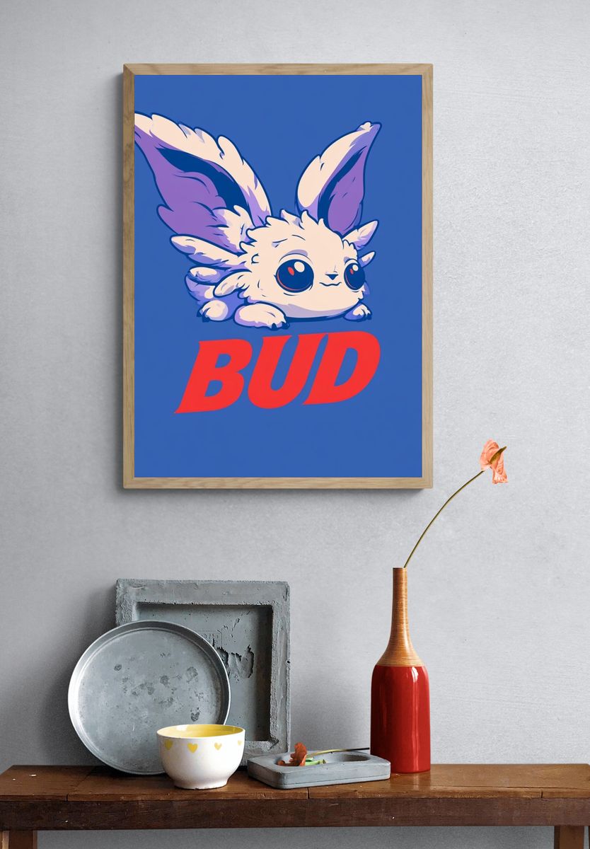 Bud Cute Creature Typography Poster. — room view 3
