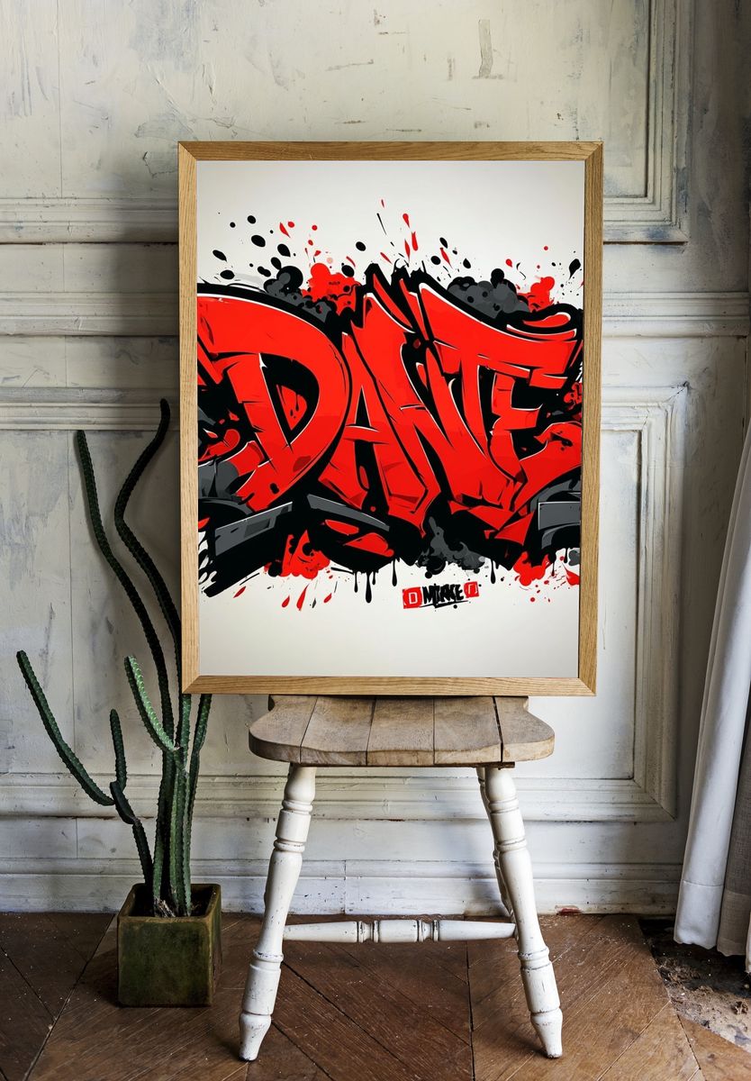 DANE Graffiti Poster. room preview