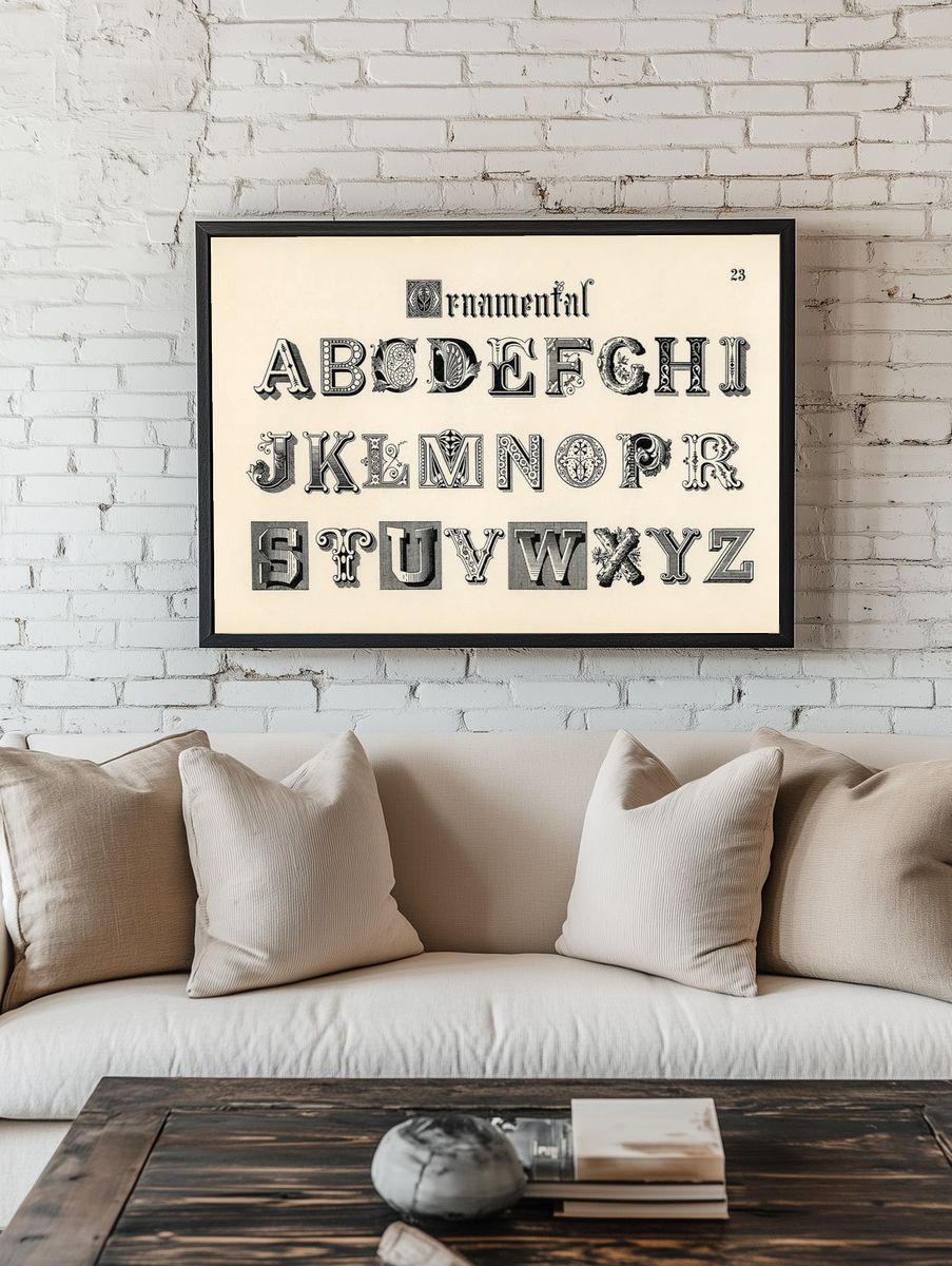 Ornamental fonts Draughtsman's Alphabets Hermann. room preview