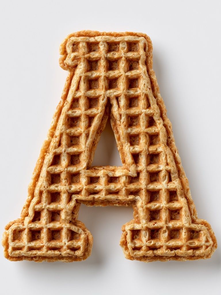 Waffle Letter A Typography Print. poster detail