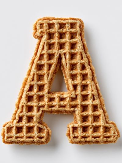 Waffle Letter A Typography Print.