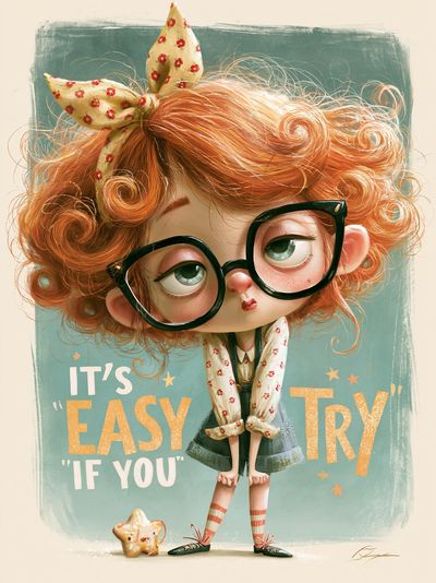 It's Easy If You Try Typography Print.