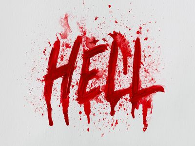 Red Hell Typography Print.