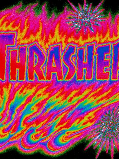 Thrasher Neon Typography Poster.